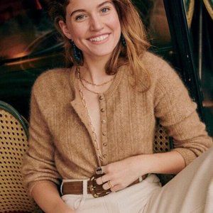 Sezane Camille Cardigan - Light Camel - Small